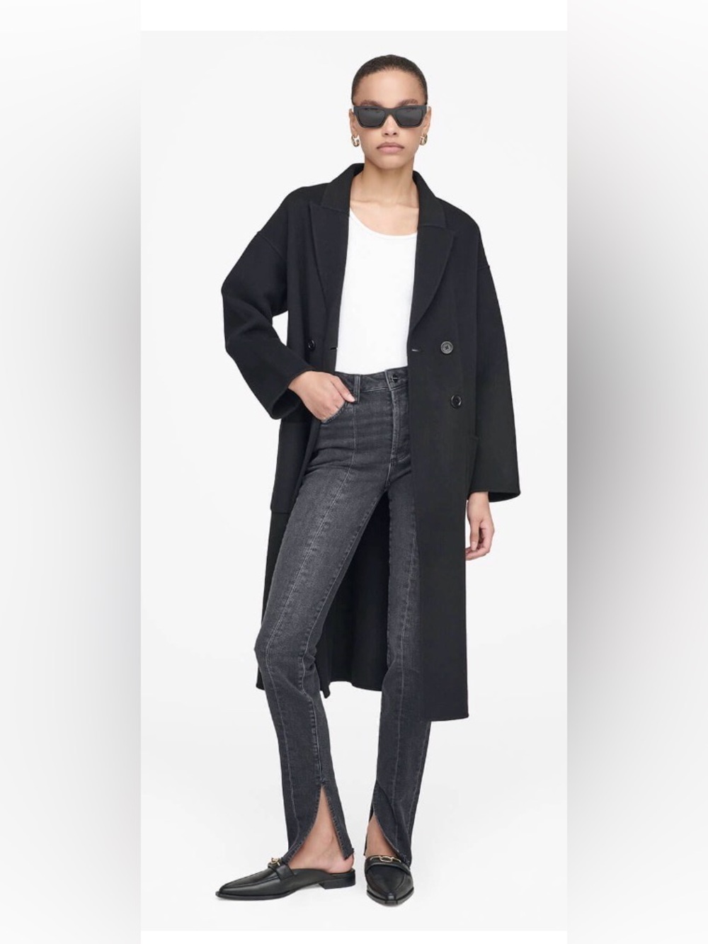 Anine Bing High-Rise Skinny Jeans in Charcoal